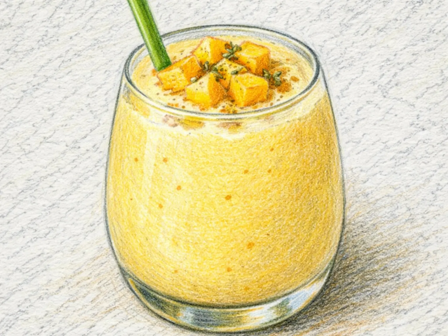 マンゴーラッシー（インド風マンゴーヨーグルトドリンク）