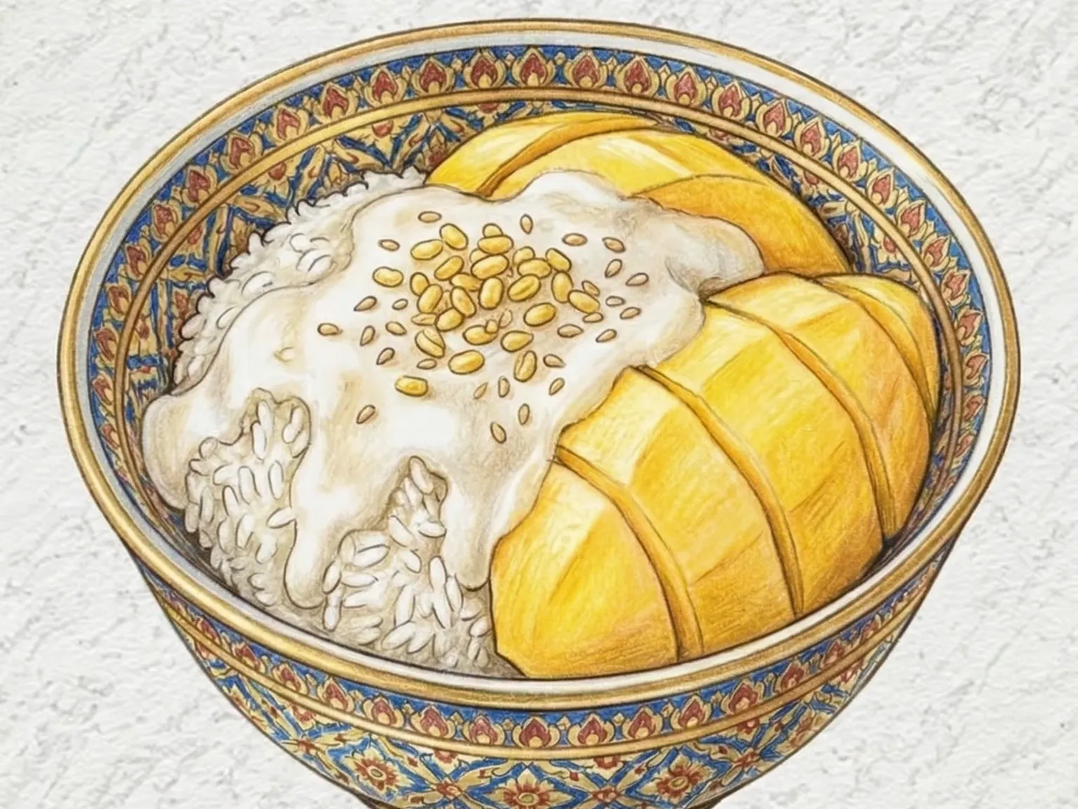 マンゴースティッキーライス（タイ風ココナッツもち米マンゴーデザート）