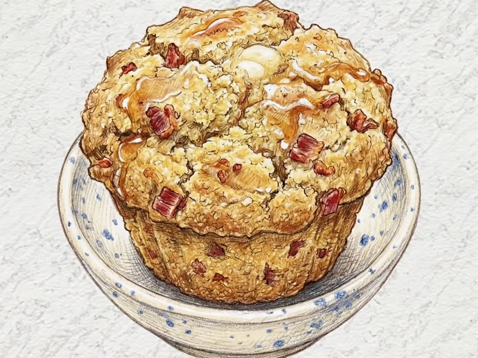 Muffins de pan de maíz con tocino y jarabe de arce