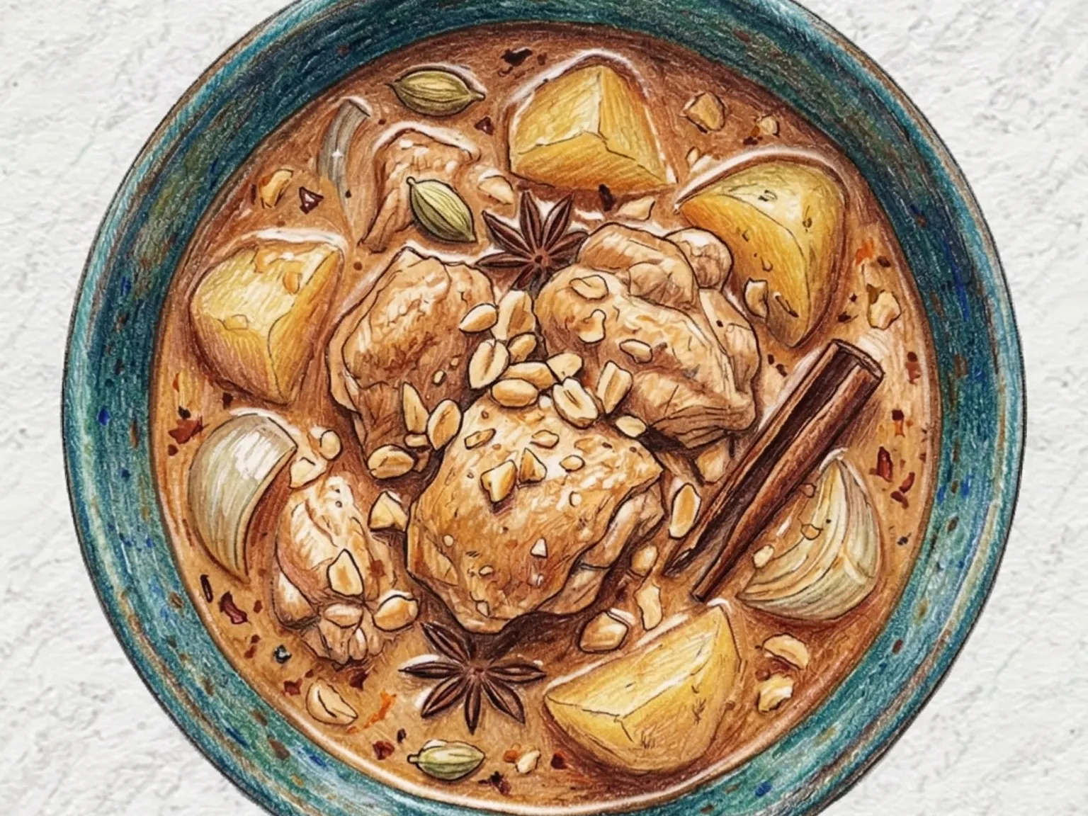 마사만 카레 (태국식 무슬림 닭고기 감자 코코넛 카레)