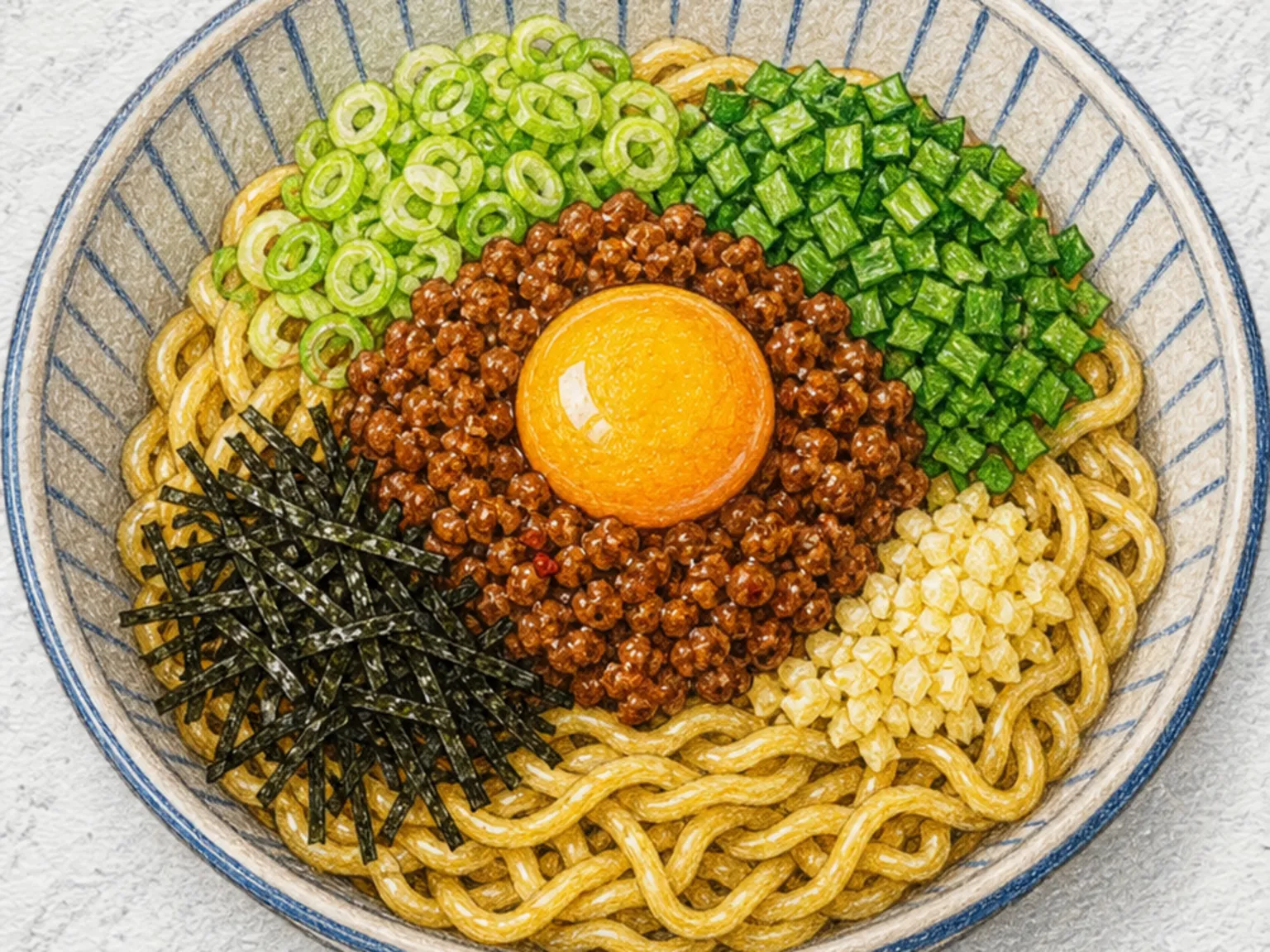 Mazesoba (Japanese Brothless Mixed Noodles with Minced Pork)
