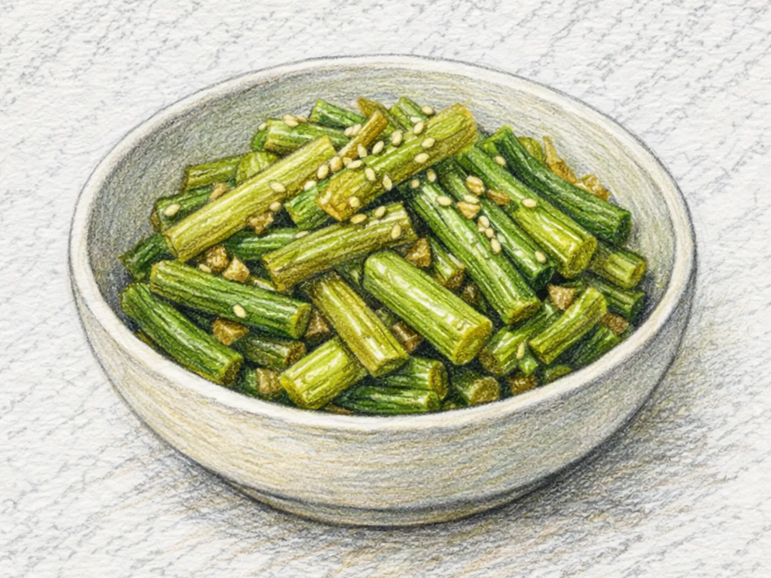 Meowi-namul-bokkeum (talos de butterbur refogados à coreana)