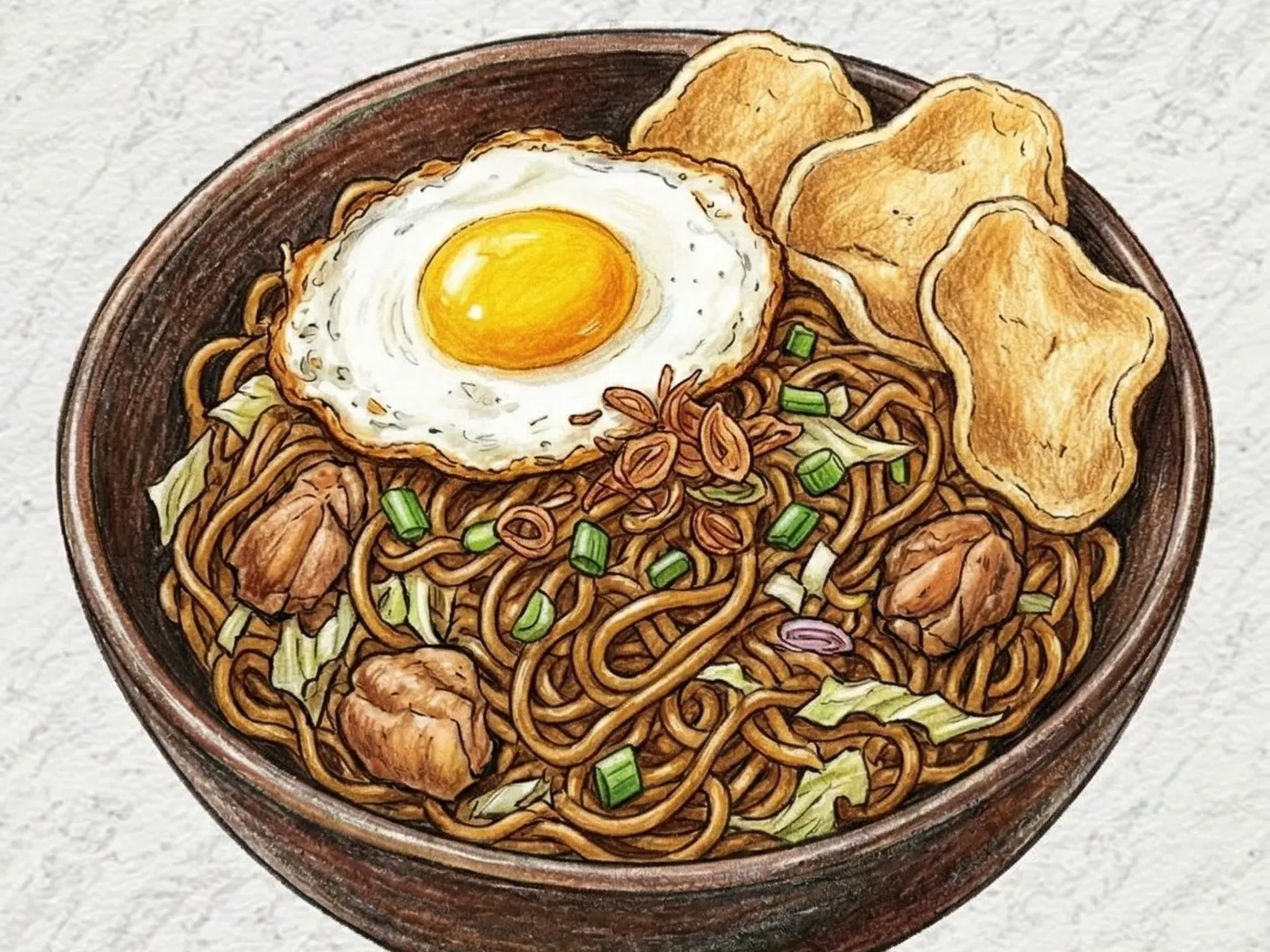 ジャワ風チキンミーゴレン（インドネシア風鶏肉炒め麺）