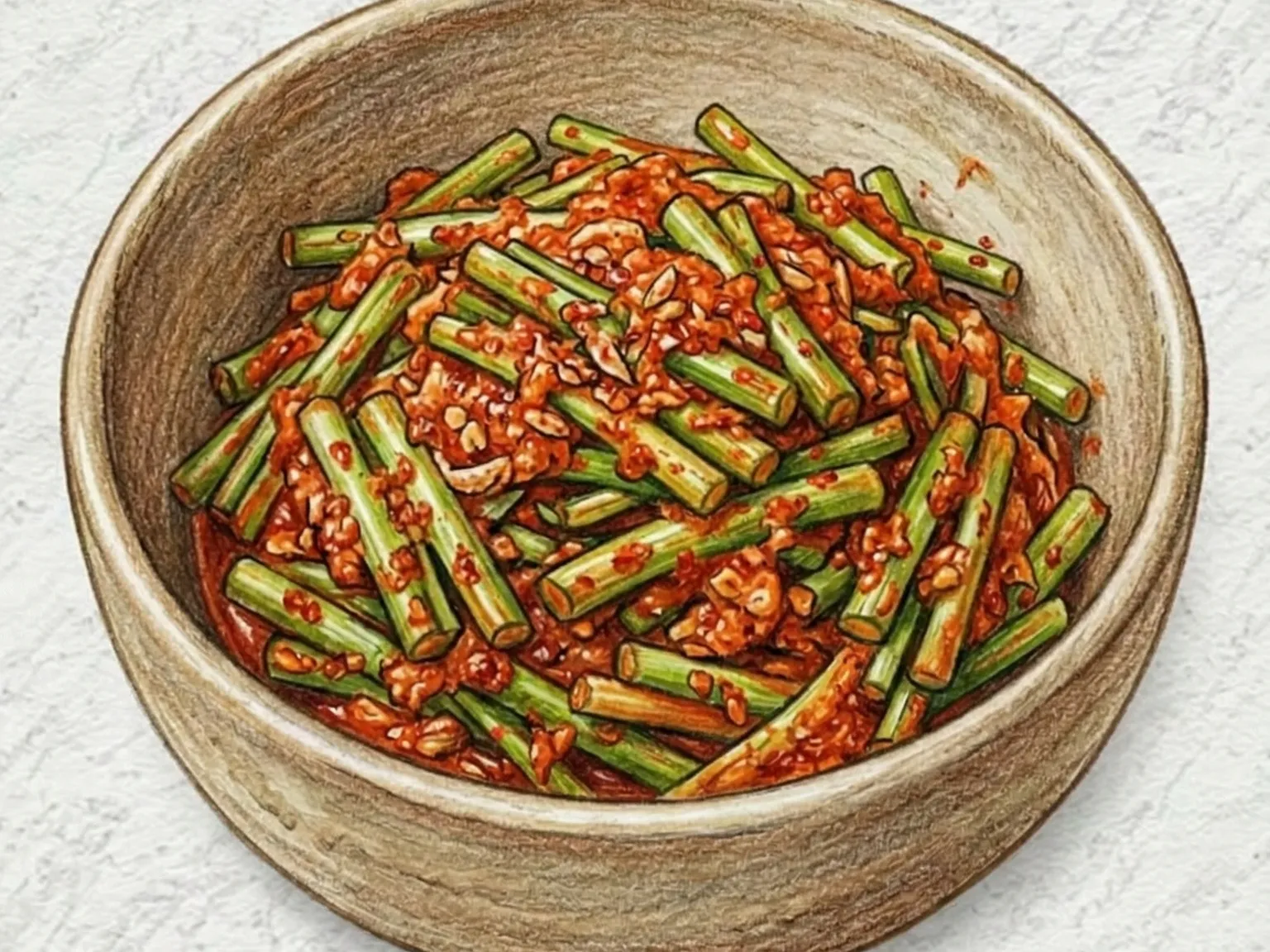 ミナリキムチ(セリの即席キムチ 唐辛子魚醤和え)