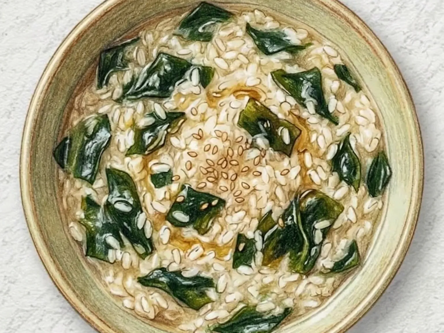 Miyeok-juk (papilla de arroz coreana con algas)
