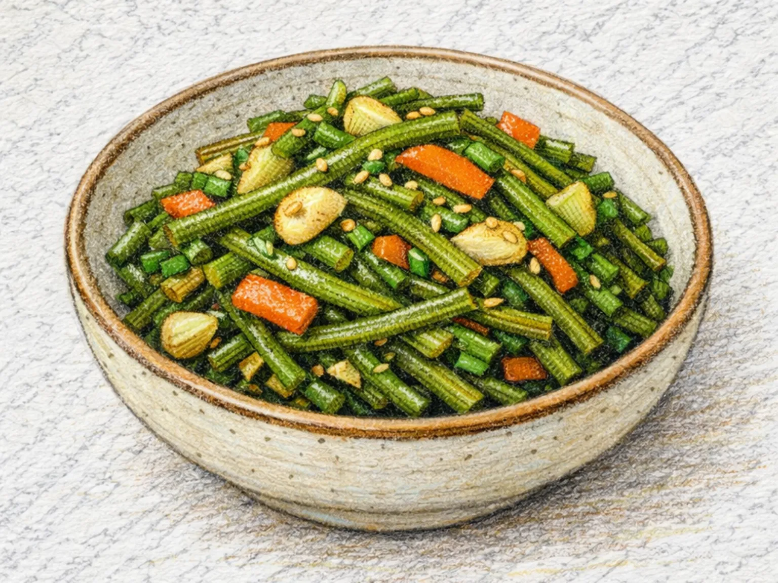 Miyeok-julgi-bokkeum (refogado de talos de alga marinha coreano)