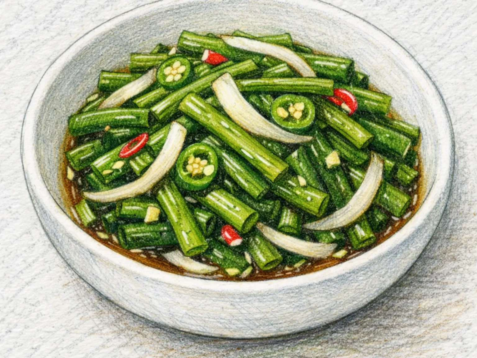 Miyeok-julgi Jangajji (encurtido de tallos de alga coreano)