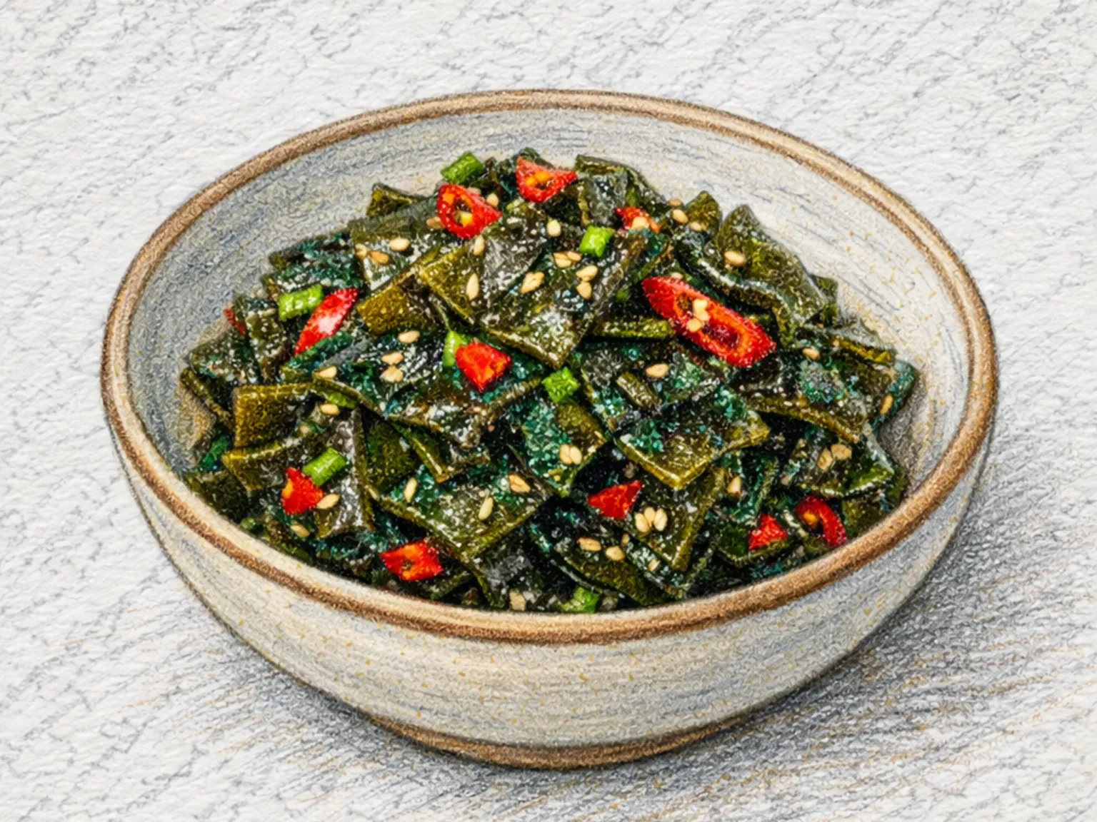 めかぶの和え物（もちもち食感の甘酸っぱ辛い海藻）