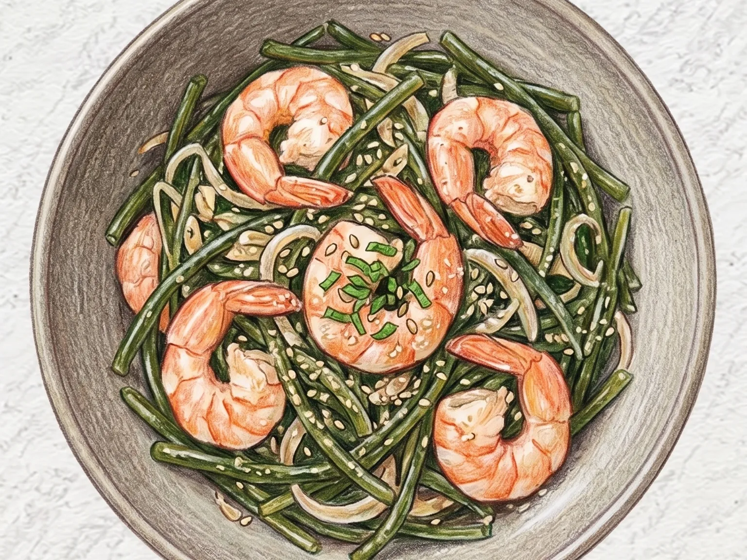 미역줄기 들깨 새우볶음