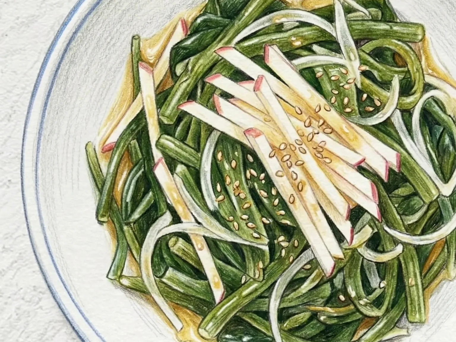 미역줄기 사과 겨자 샐러드