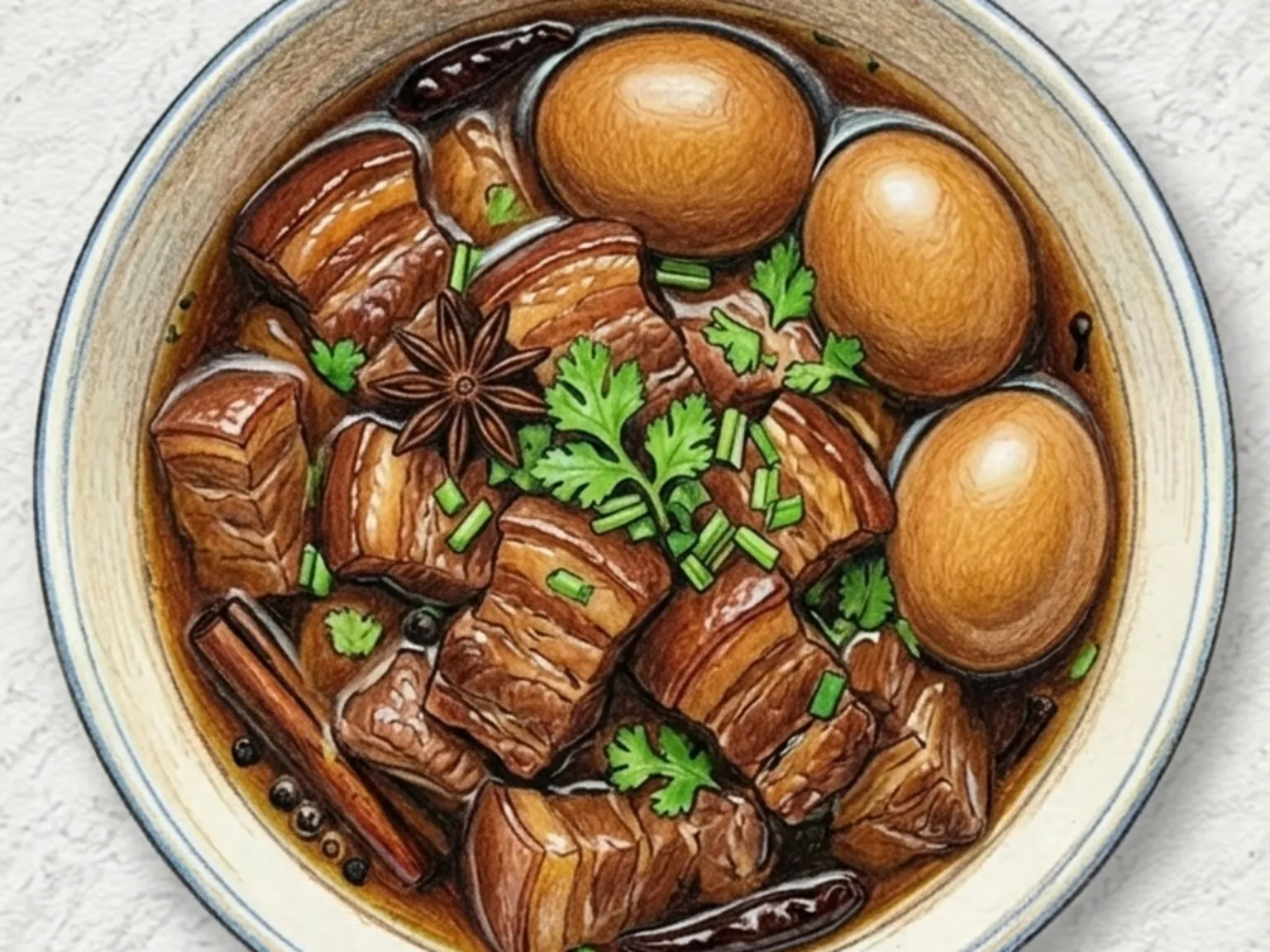 무팔로 (태국식 오향 돼지고기 달걀 조림)