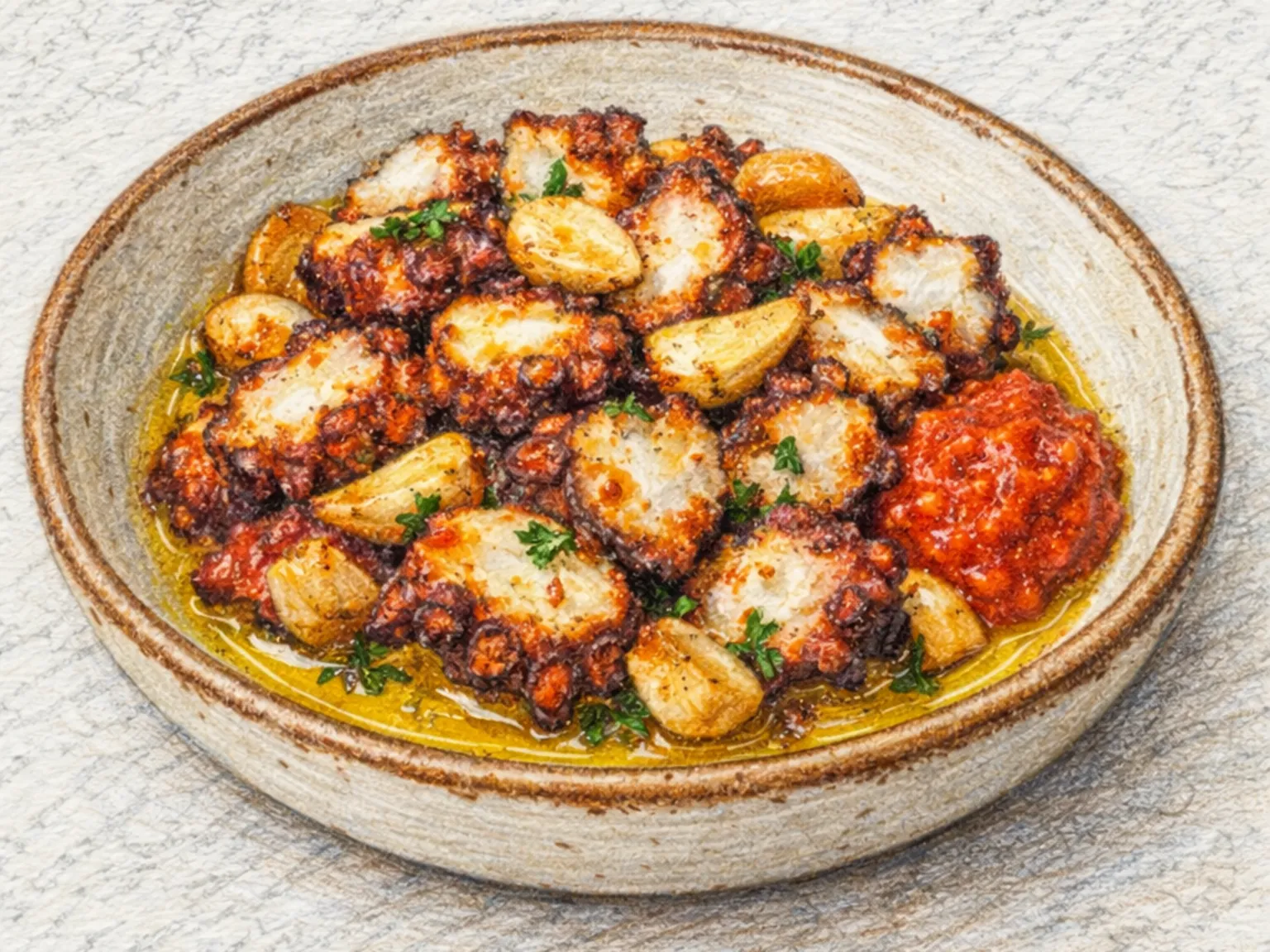 Muneo Garlic-Gui (pulpo coreano a la parrilla con ajo)