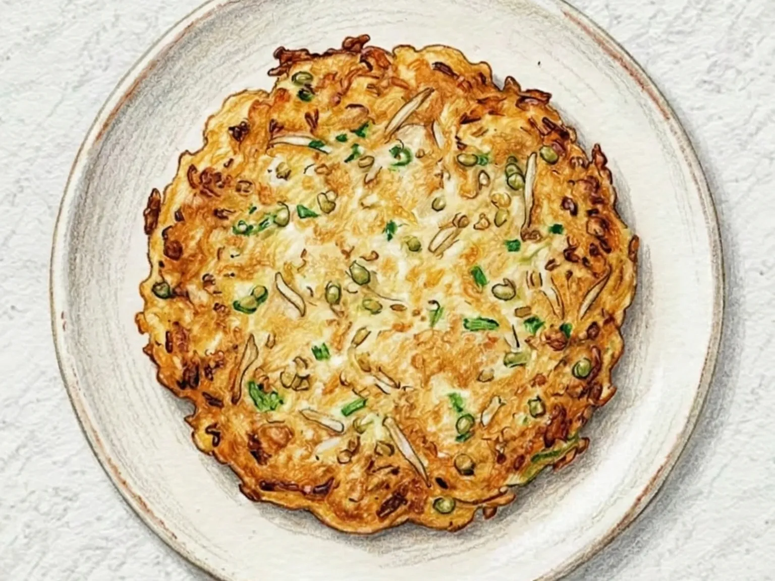 緑豆もやしピンデトク(緑豆ともやしの伝統韓国風厚焼きパンケーキ)