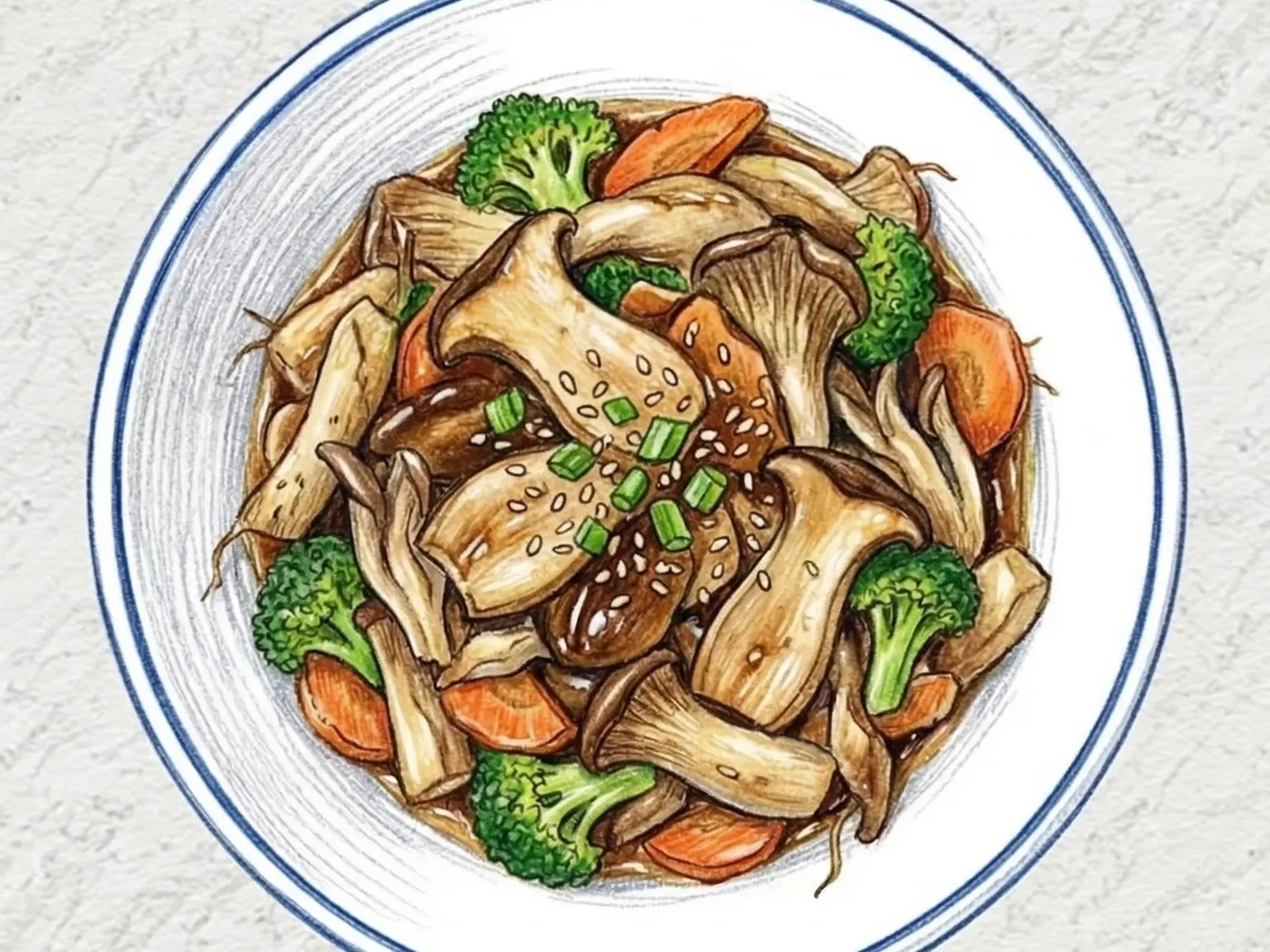 Mushroom Yachae Bokkeum (salteado de setas y verduras coreano)