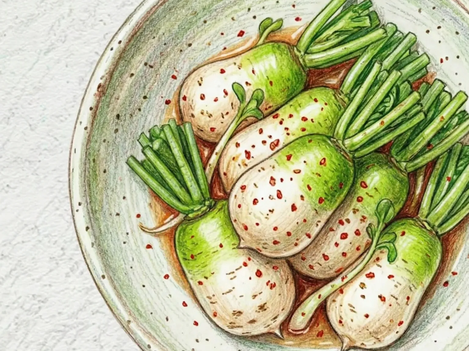 Musun Kimchi (kimchi de brotes de rábano coreano)