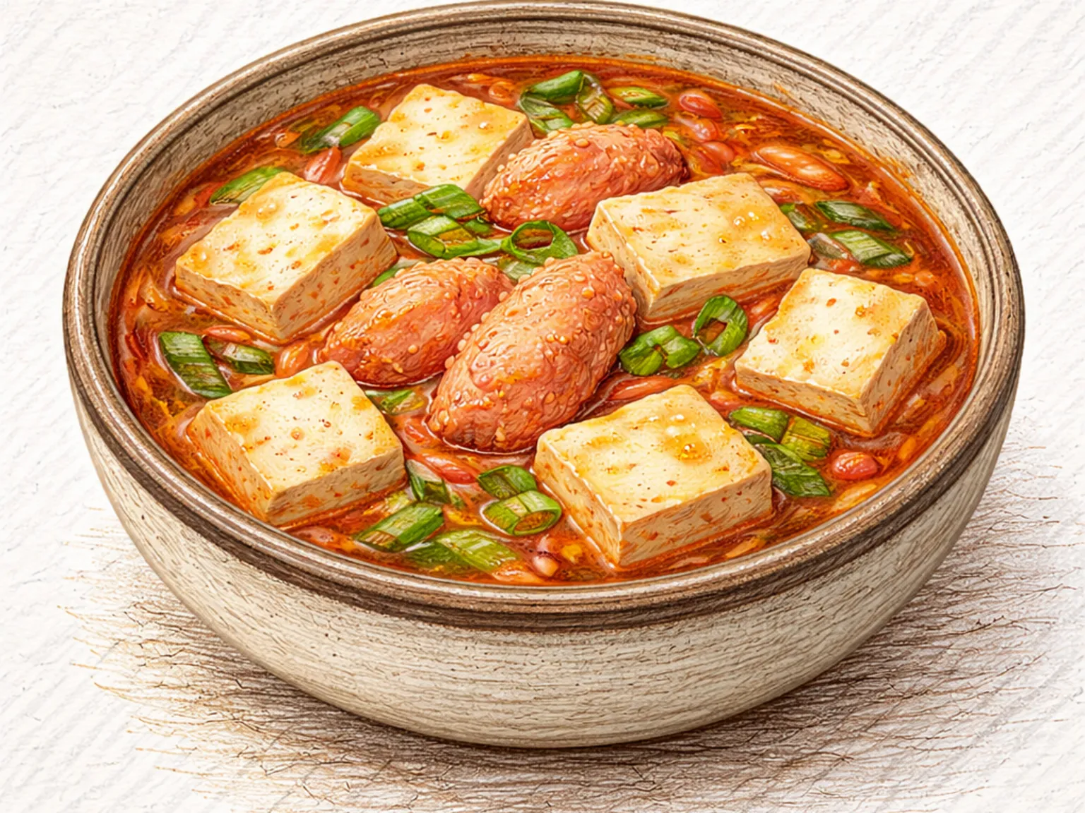 明太子豆腐チゲ（明太子の旨味が溶け出す豆腐鍋）