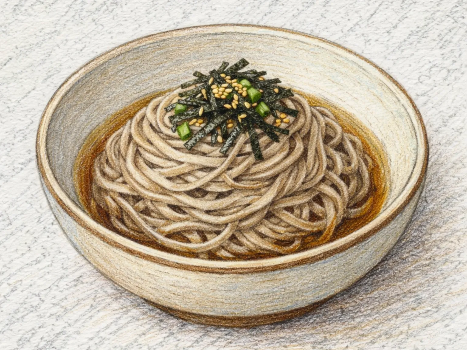 冷えごま油蕎麦麺(えごま油の冷たいビビン蕎麦)