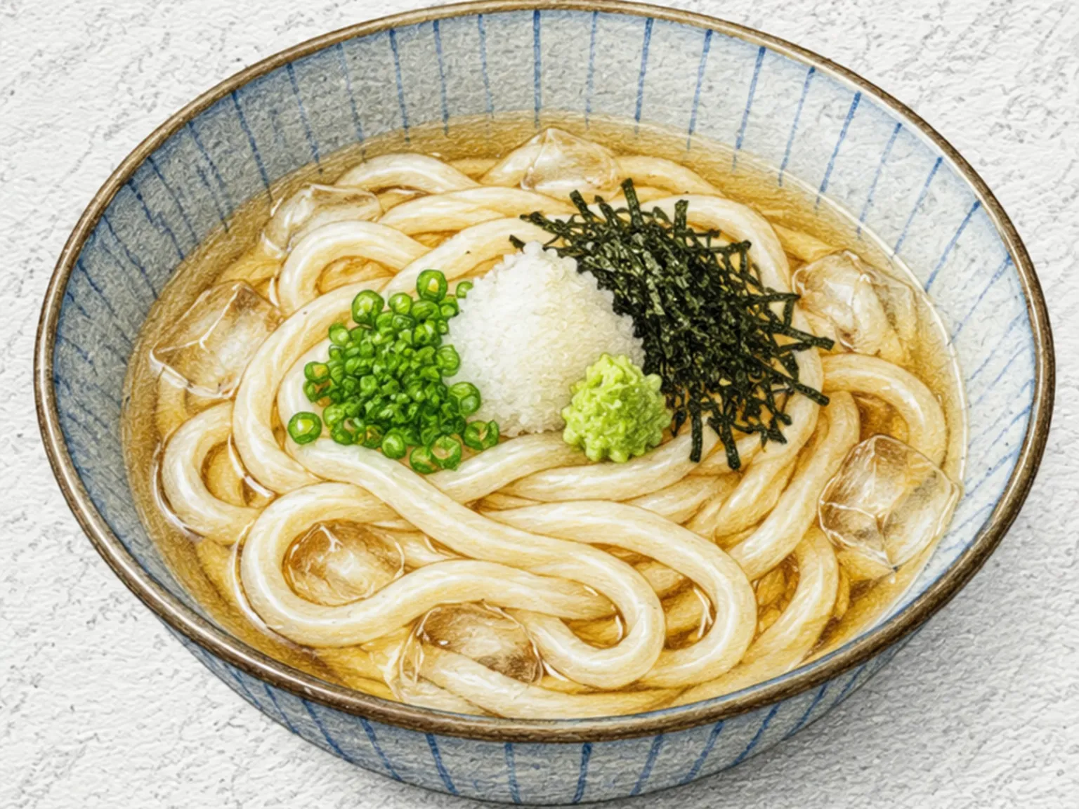 Naeng Udon (Udon Gelado com Caldo de Mentsuyu)