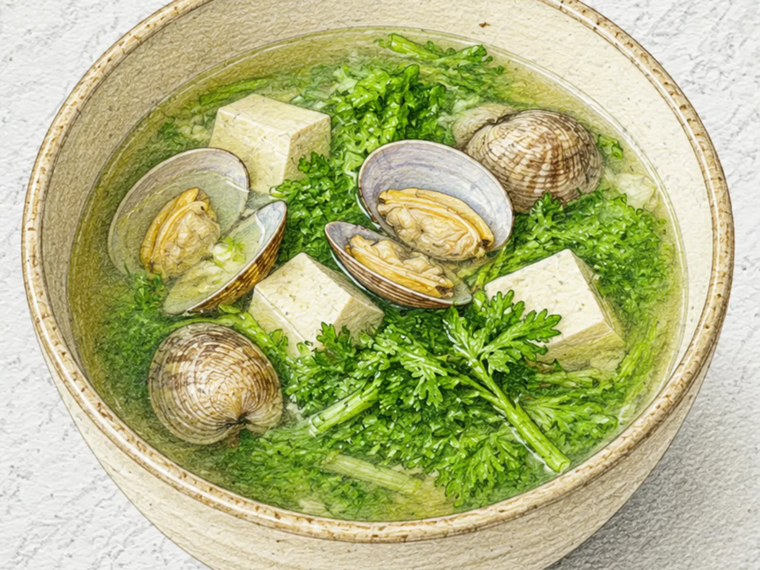 냉이바지락국