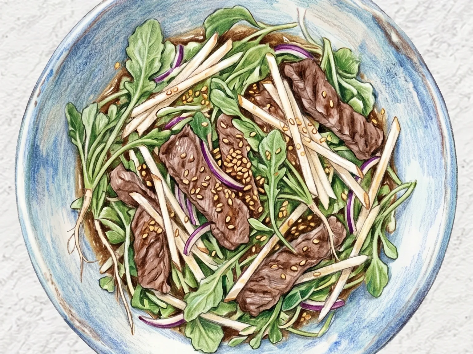 냉이소고기 샐러드