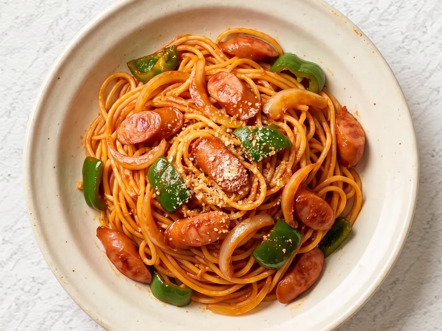 Espaguete Napolitan (Macarrão Japonês com Ketchup e Salsicha)