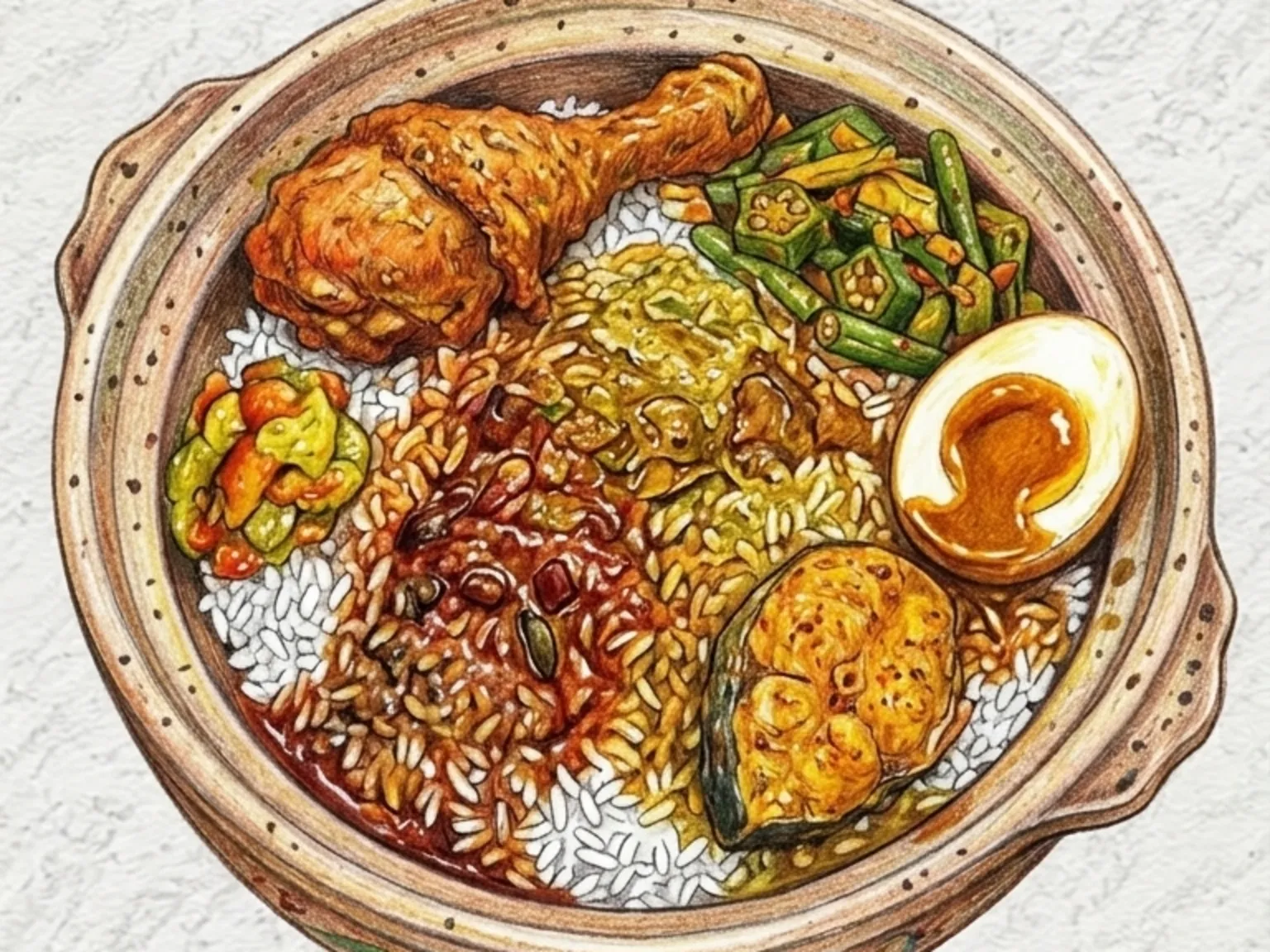Nasi Kandar (Arroz con Curry Múltiple al Estilo de Penang)
