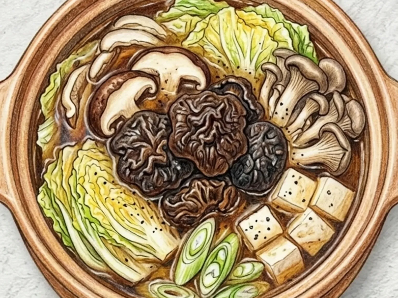 Neungi Beoseot Jeongol (estofado coreano de hongos silvestres)