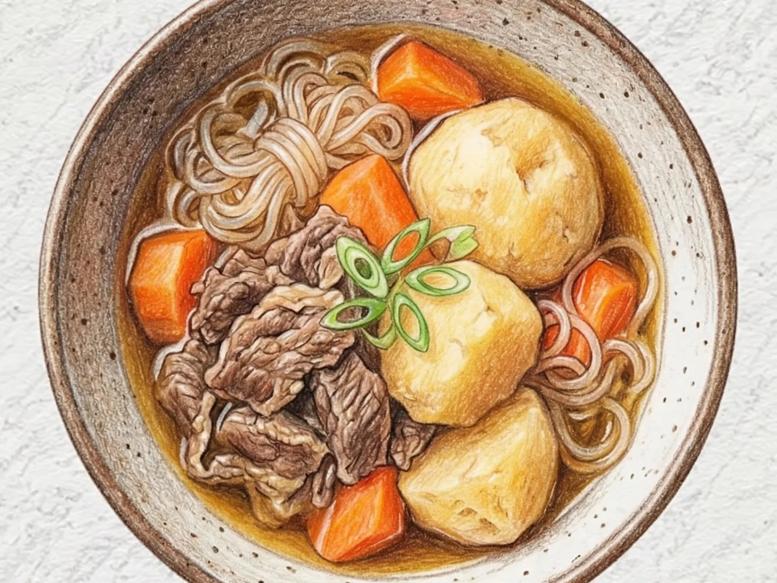 Nikujaga (estofado japonés de ternera, patata y cebolla con soja dulce)