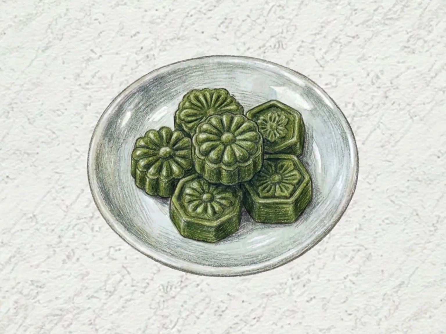 Nokcha Dasik (Biscoitos de chá verde prensados coreanos)