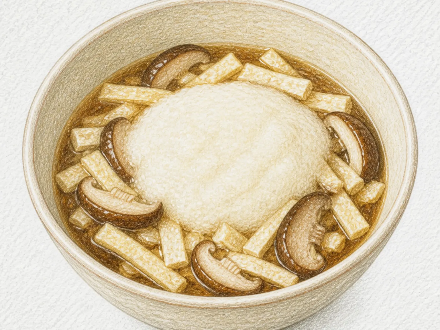 Nuppei-jiru or Hachihai-jiru (Tofu Soup with Grated Yam)
