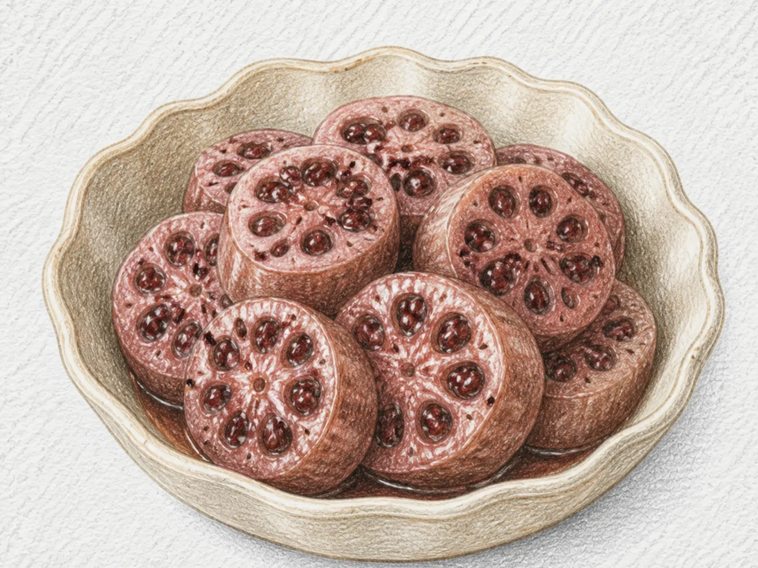 Ogura Renkon Lotus Root Stuffed with Sweet Azuki