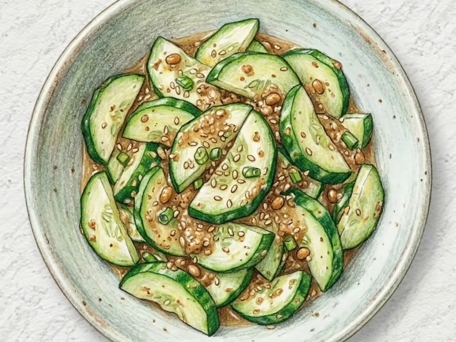 きゅうりのテンジャン和え(味噌の旨味で食べる一品)