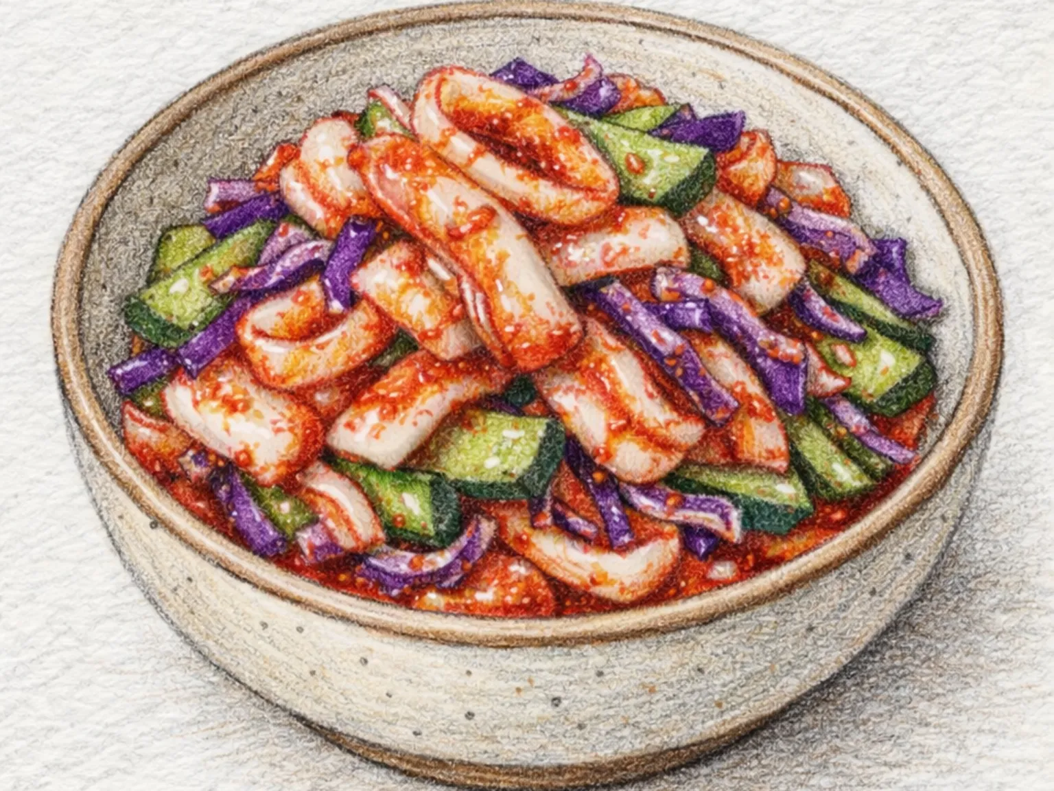 오징어 오이 초장 샐러드