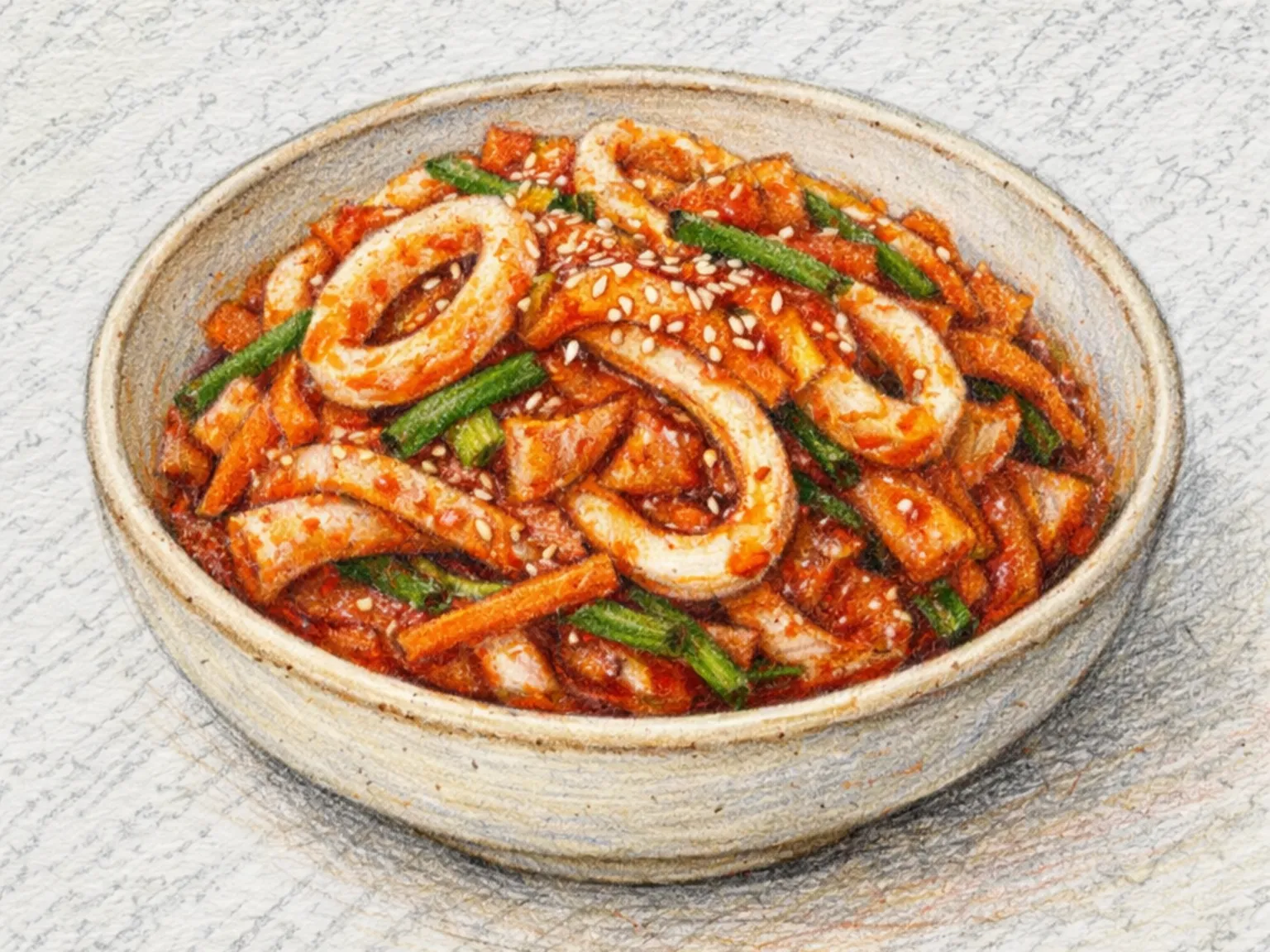 イカのピリ辛和え(コチュジャン酢和えイカおかず)