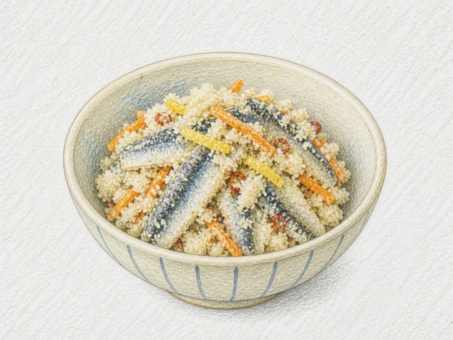 Iwashi no Unohana-zuke (Vinegared Sardines with Okara)