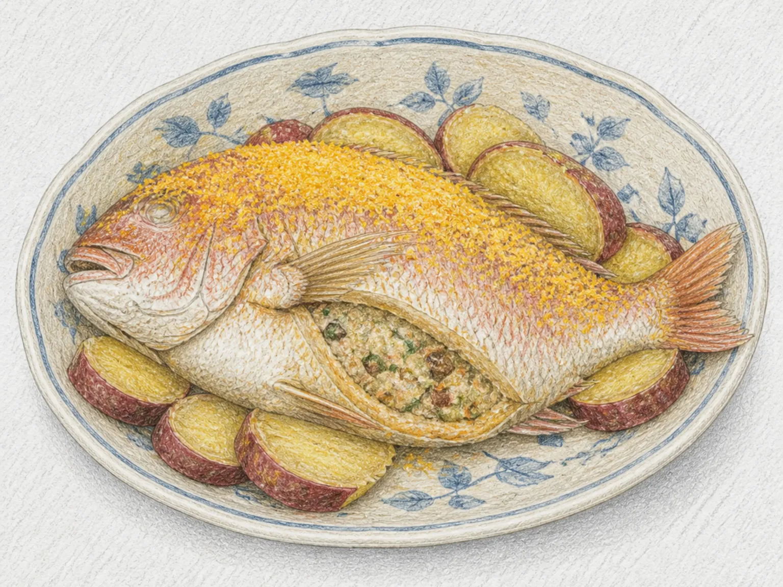 무시다이 (비지 채운 통도미찜)