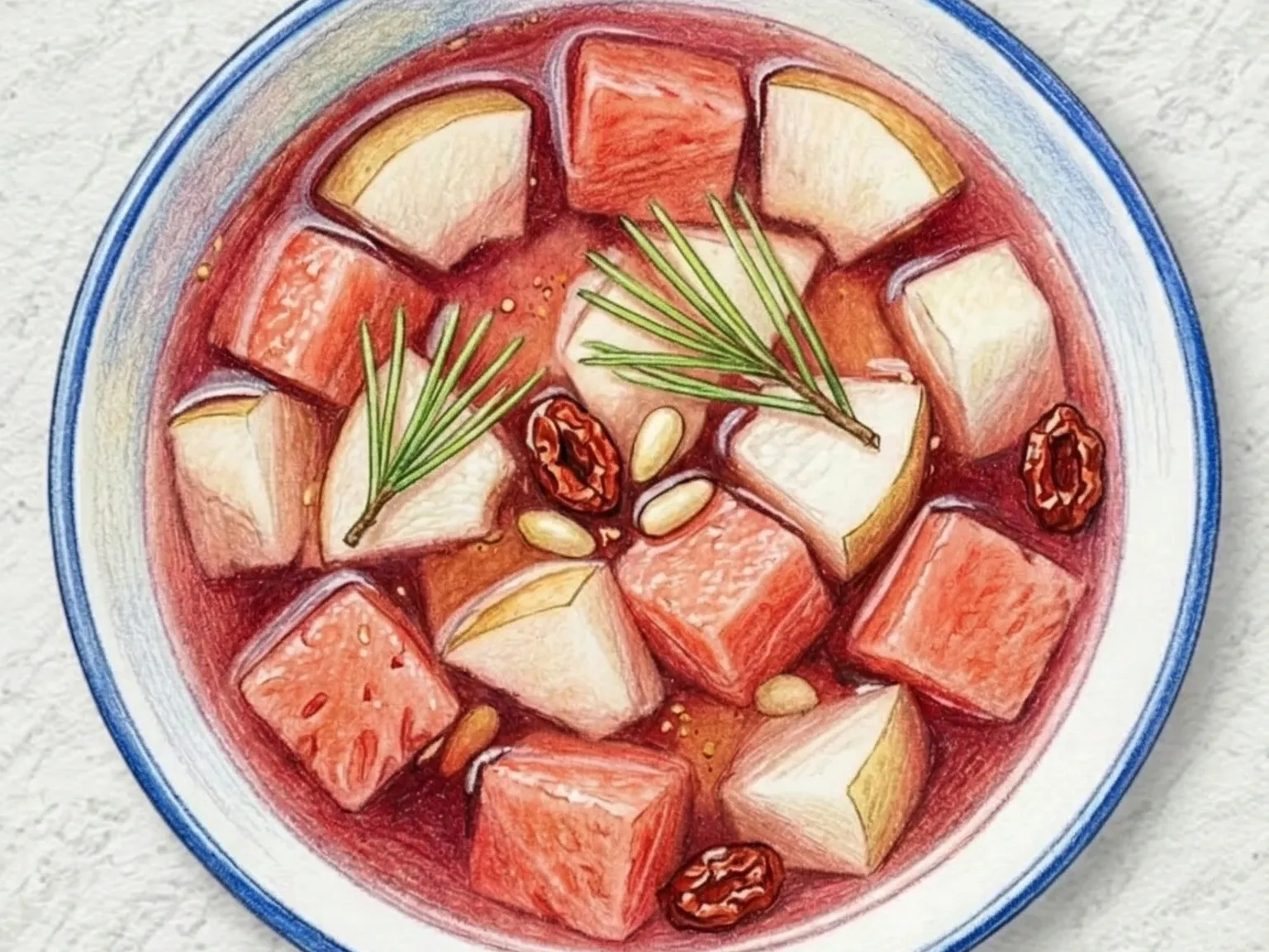 Omija hwachae (ponche de frutas con bayas de cinco sabores)