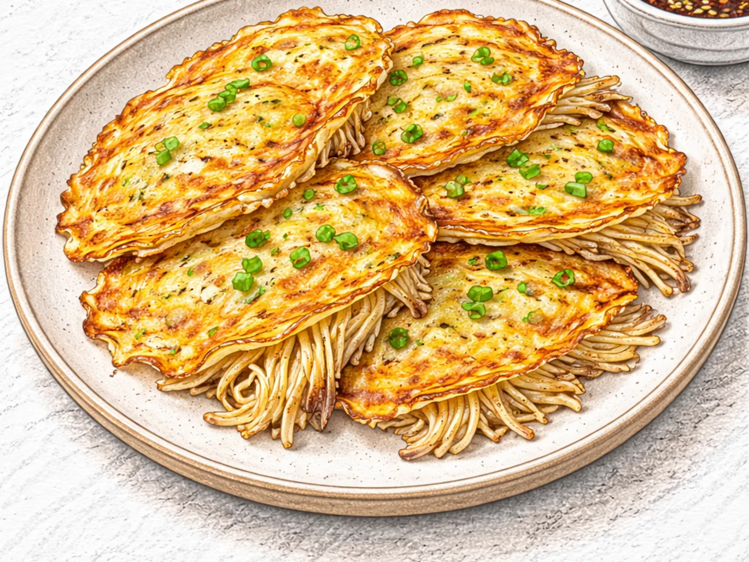 えのきチヂミ（えのき薄焼きパンケーキ）