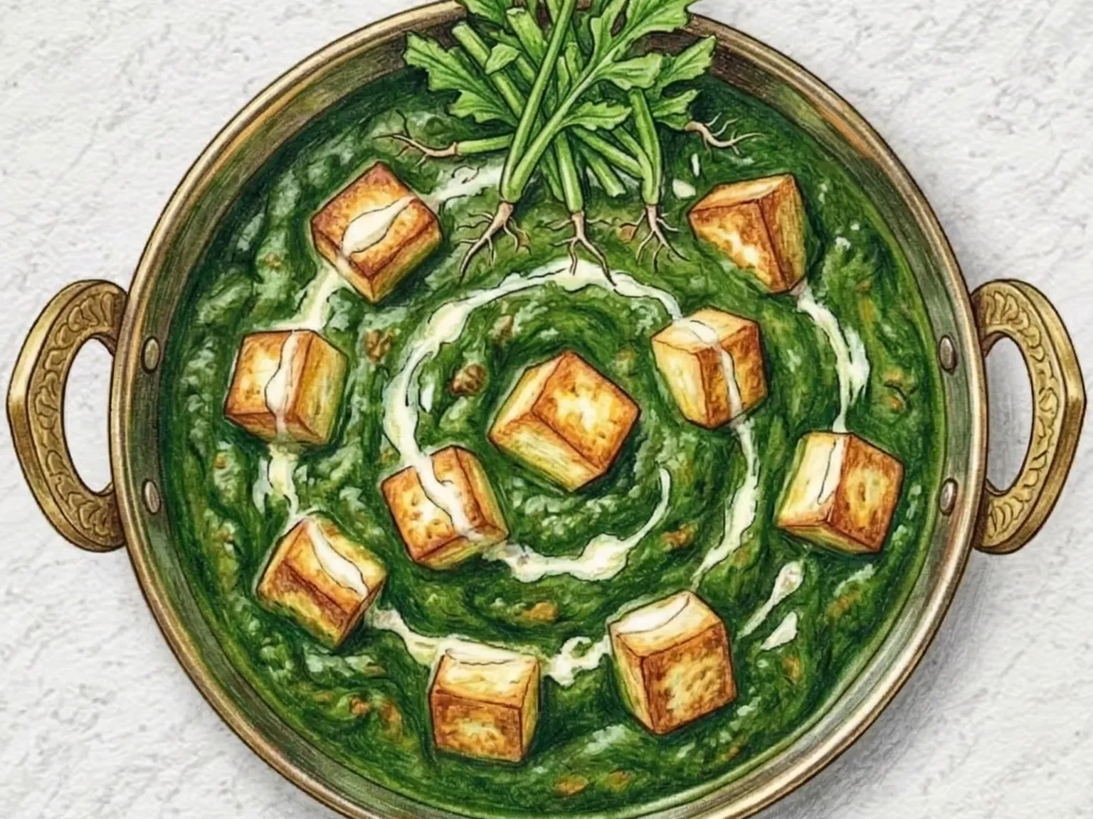 Palak Paneer (Caril de Espinafres Indiano com Queijo Paneer)