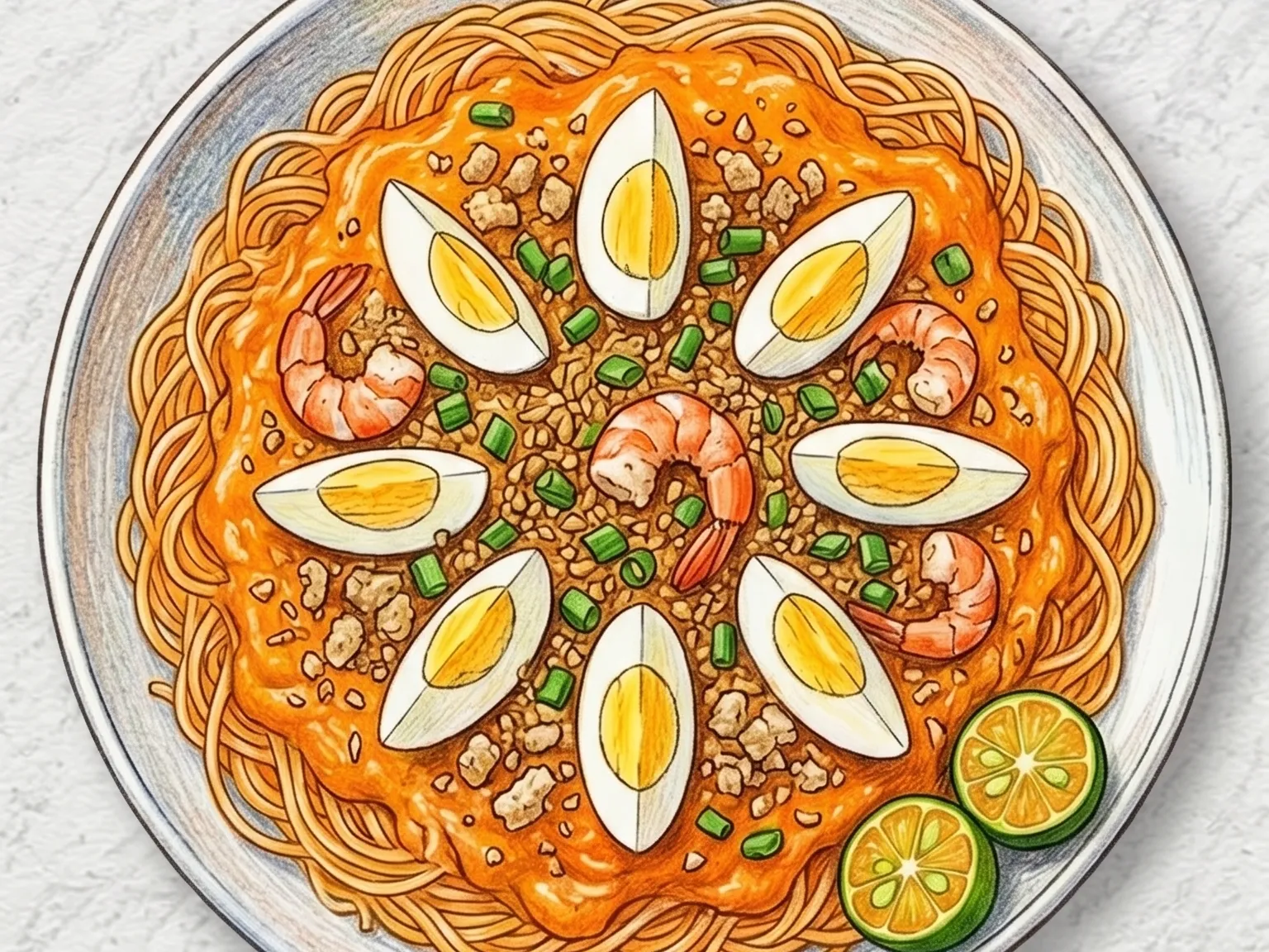 판싯 팔라복 (새우 소스 필리핀 축제 쌀국수)
