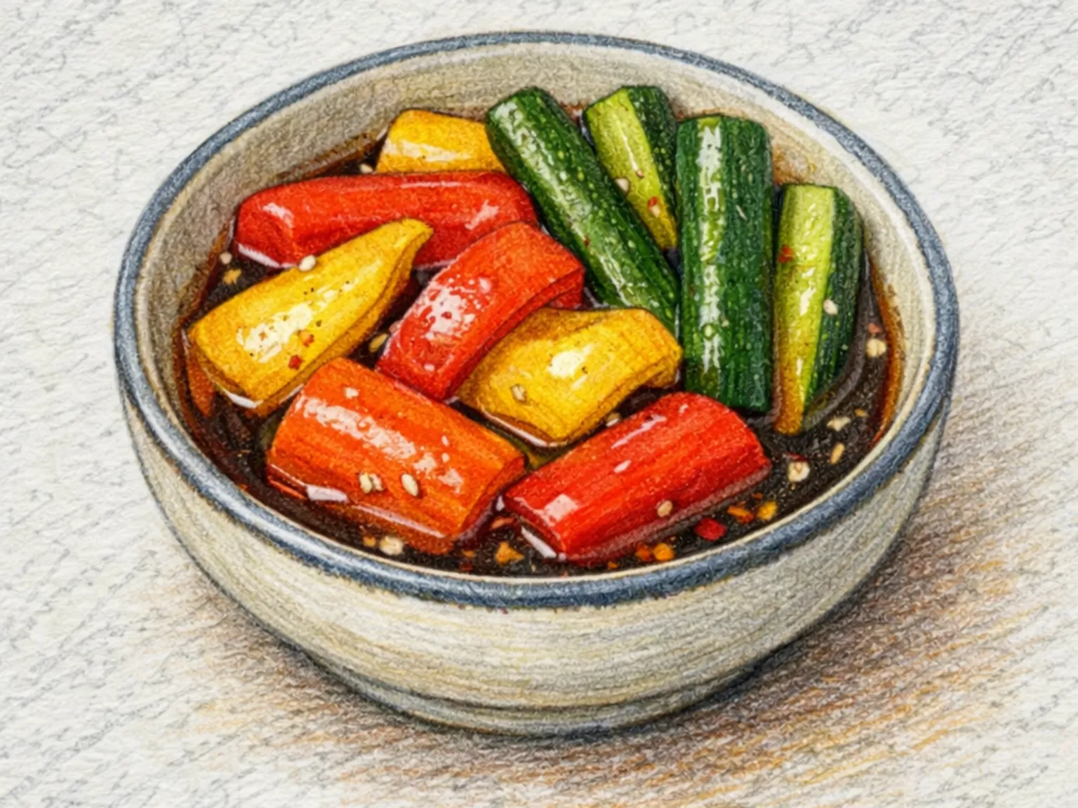 パプリカジャンアチ（パプリカの醤油漬け）