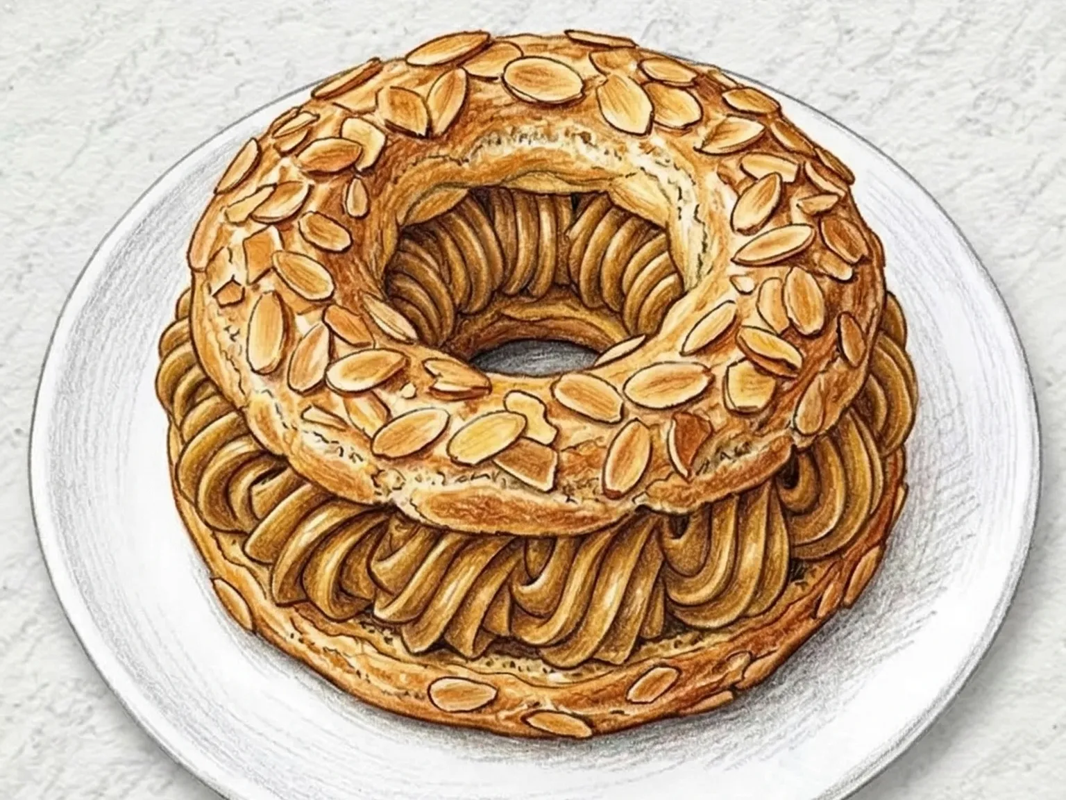 Paris-Brest (Anel de Massa Choux com Creme de Praliné)