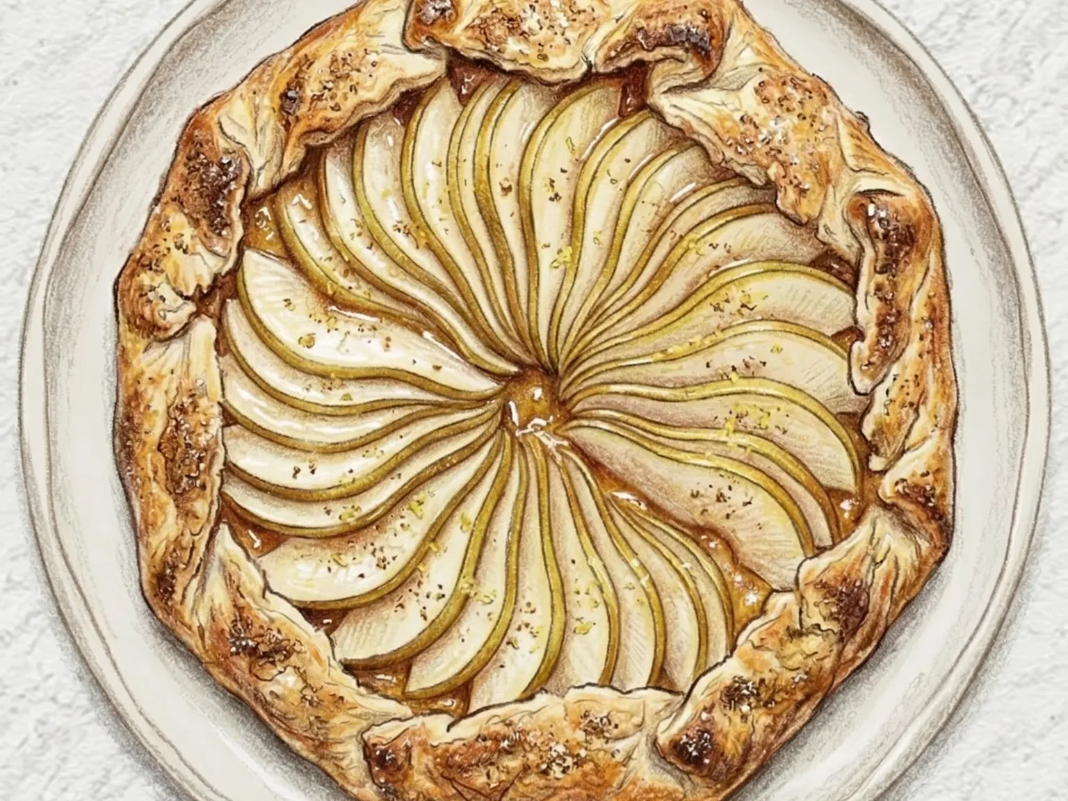 Bae Saenggang Galette (Pear Ginger Galette)