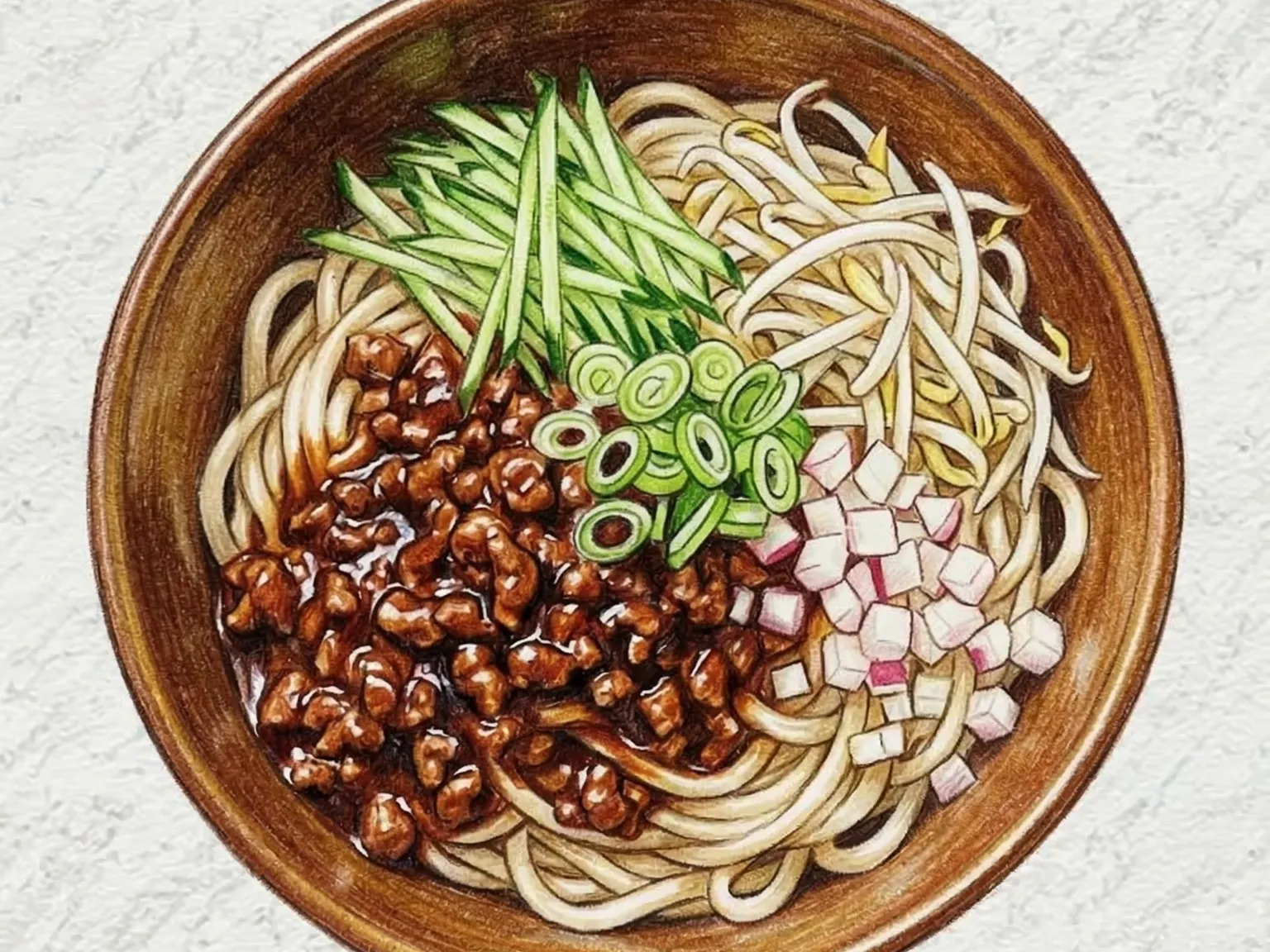 北京ジャージャー麺(北方中国式発酵豆味噌和え麺)