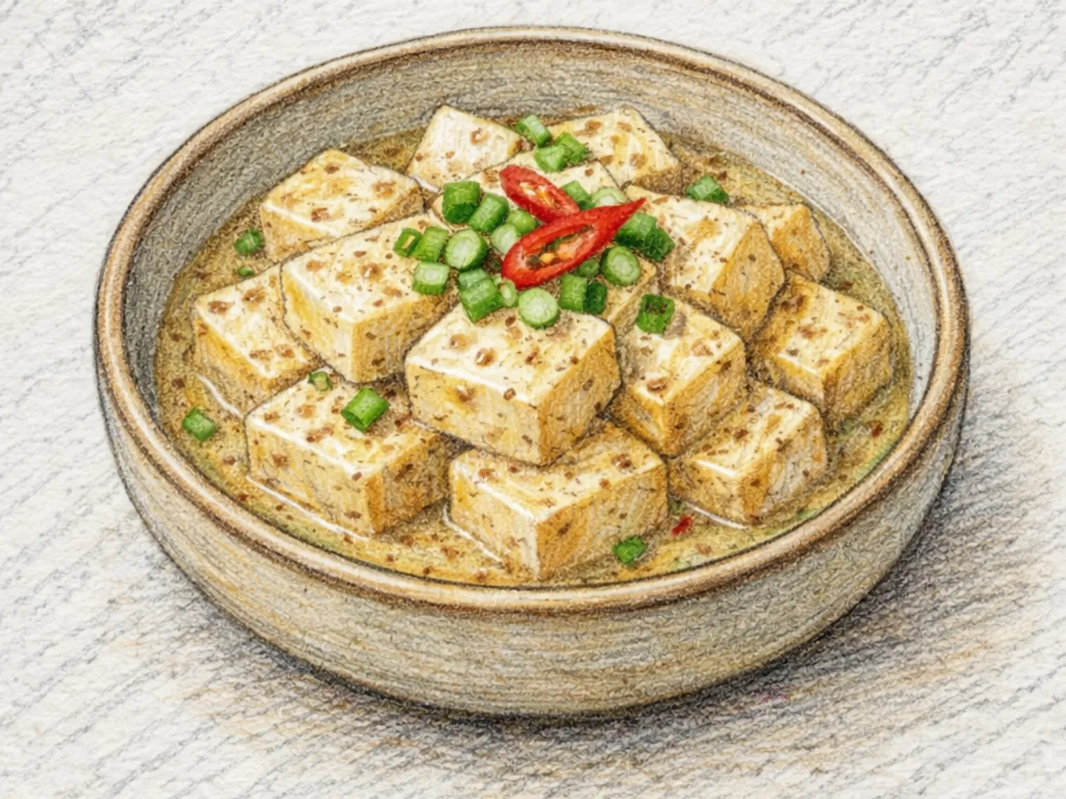 Deulkkae Dubu-jorim (tofu cozido coreano com sementes de perilla)