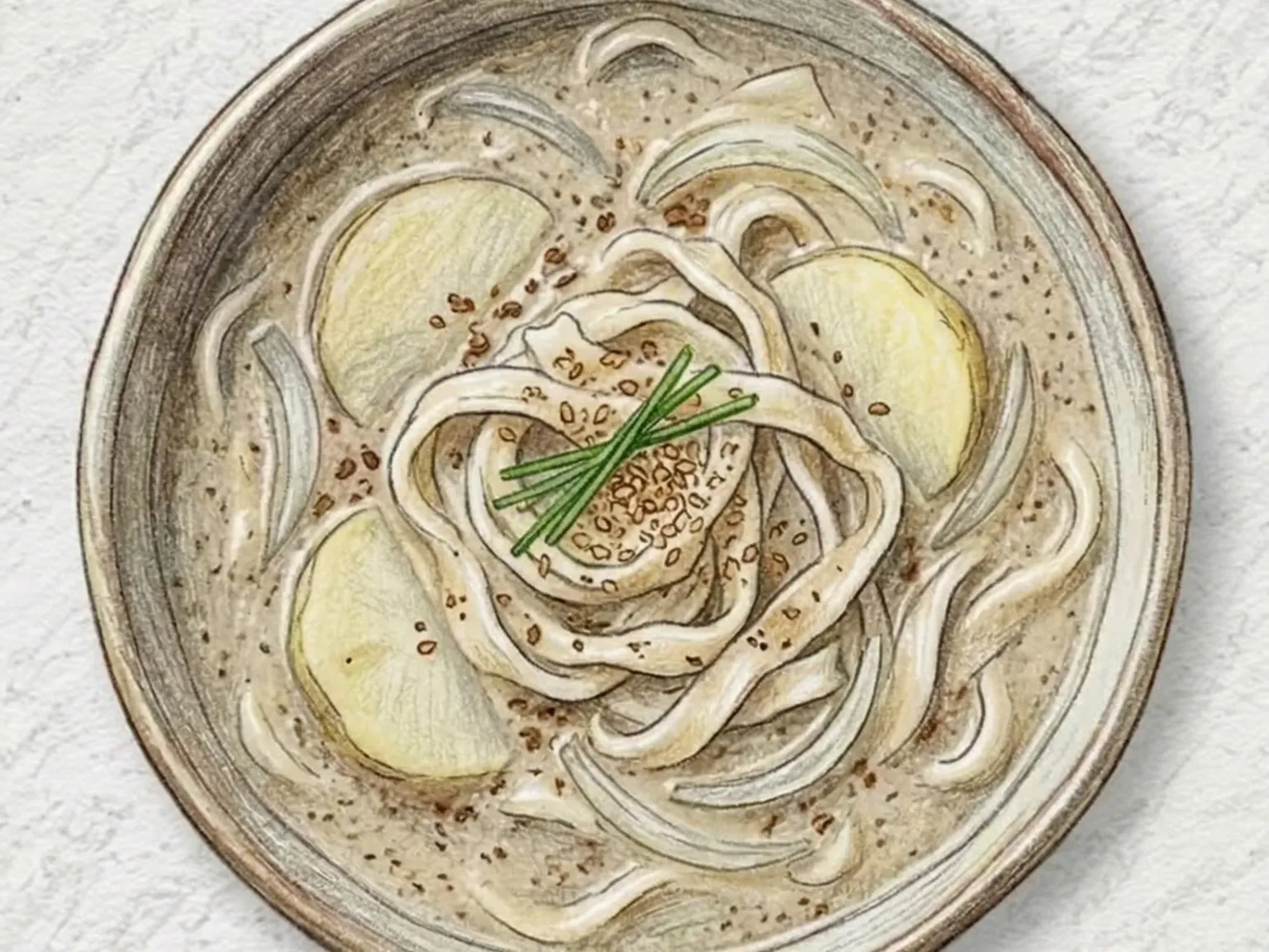 トゥルケカルグクス（えごまカルグクス）