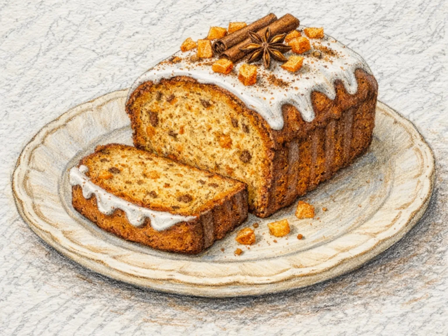 Bolo Pound Cake de Especiarias e Caqui