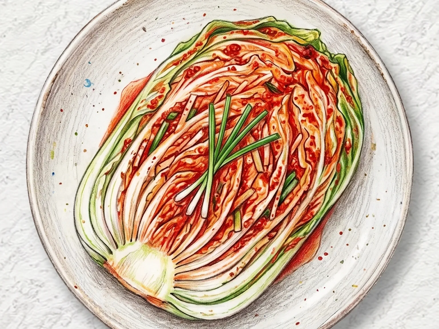 Kimchi fresco de repollo entero
