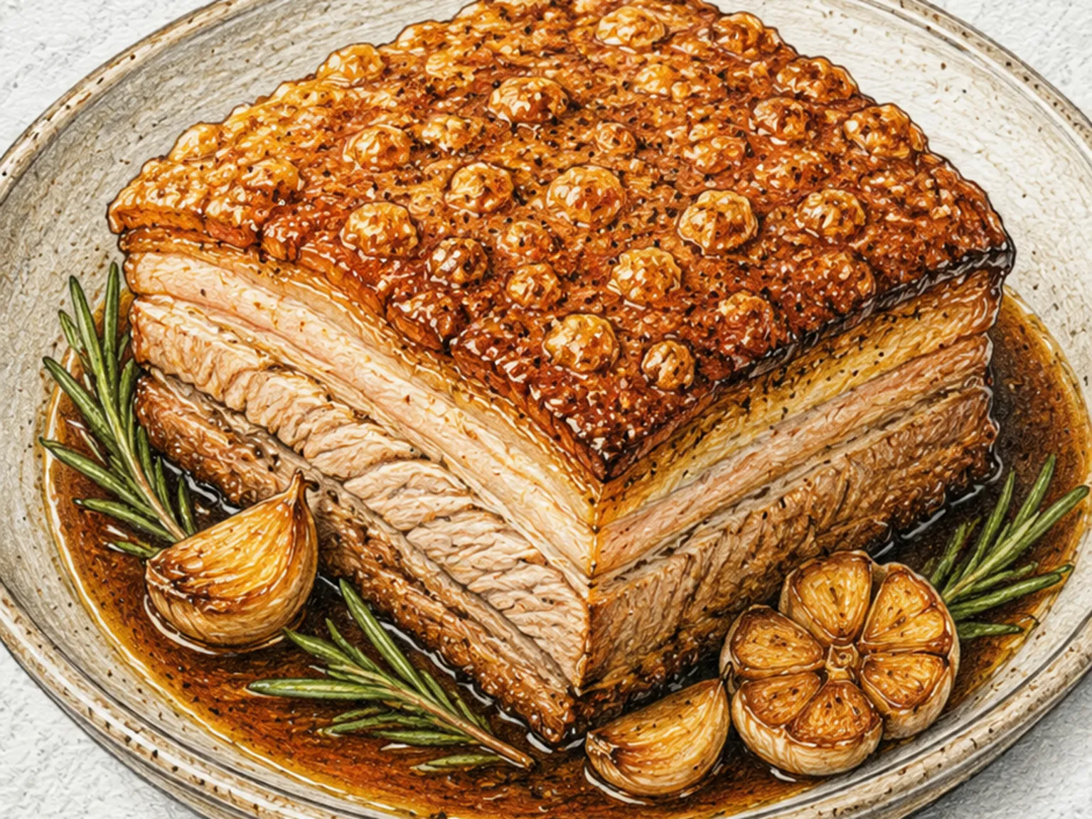포크 벨리 로스트 (영국식 바삭한 껍질 삼겹살 오븐 구이)
