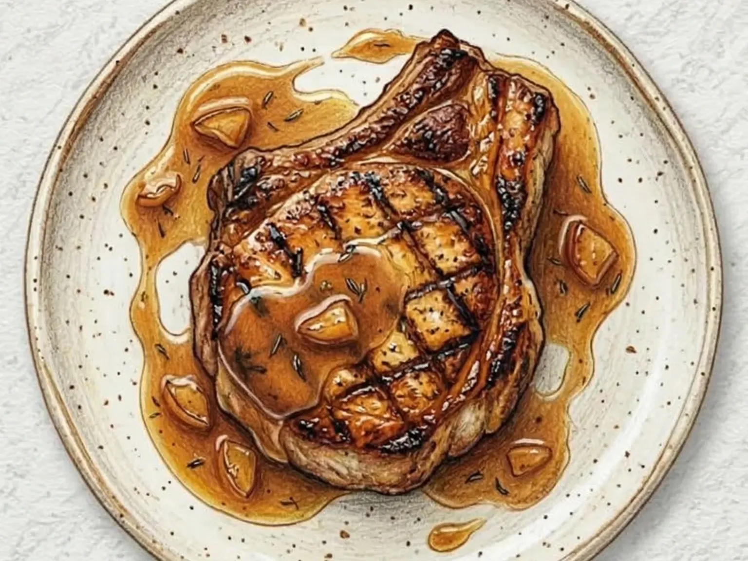 Chuletas de cerdo con salsa de sidra de manzana